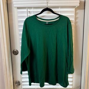 crown & ivy Deep Green Long Sleeve Tee